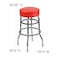 Flash Furniture Double Ring Chrome Barstool with Red Seat, PK2 2-XU-D-100-RED-GG - alternate 7